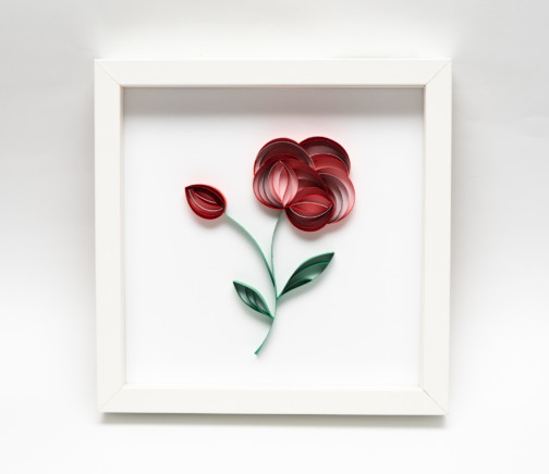 Minimalistyczny obraz z kwiatem