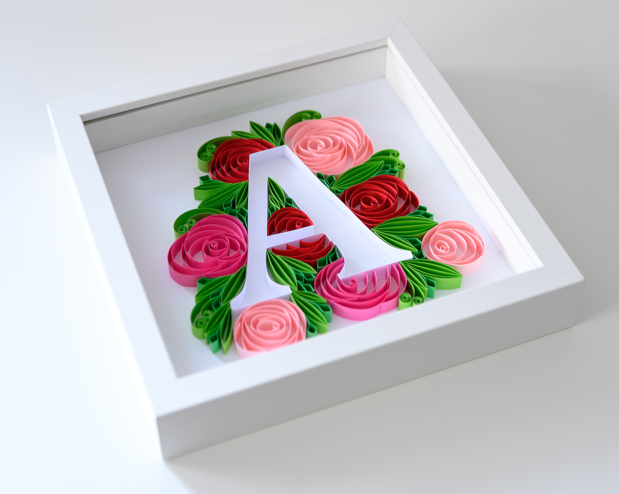 Floral Letter A - Quilling Wall Art - Paper Paradise