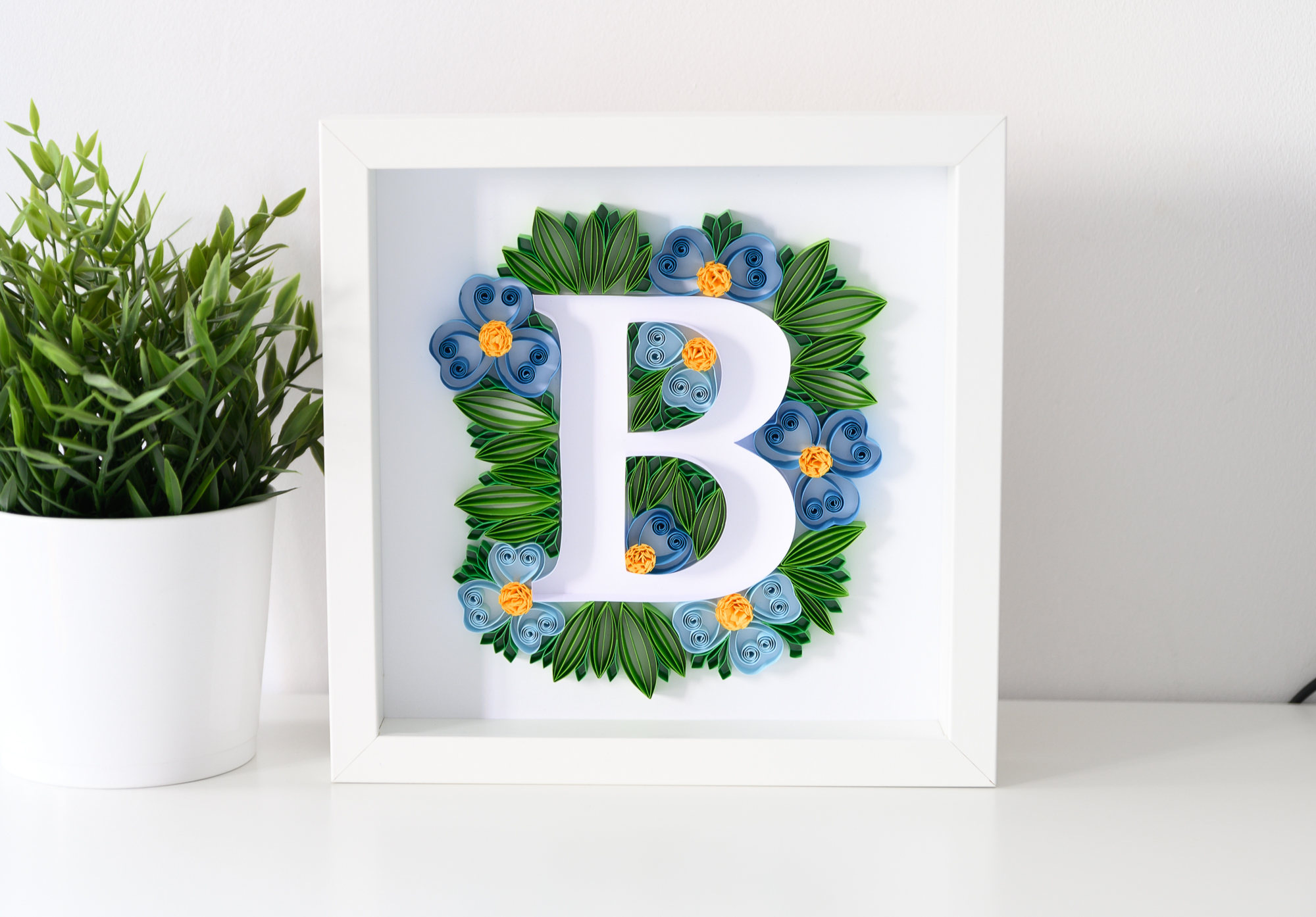 Read more about the article Paper Typography – Floral Letter B Wall Art