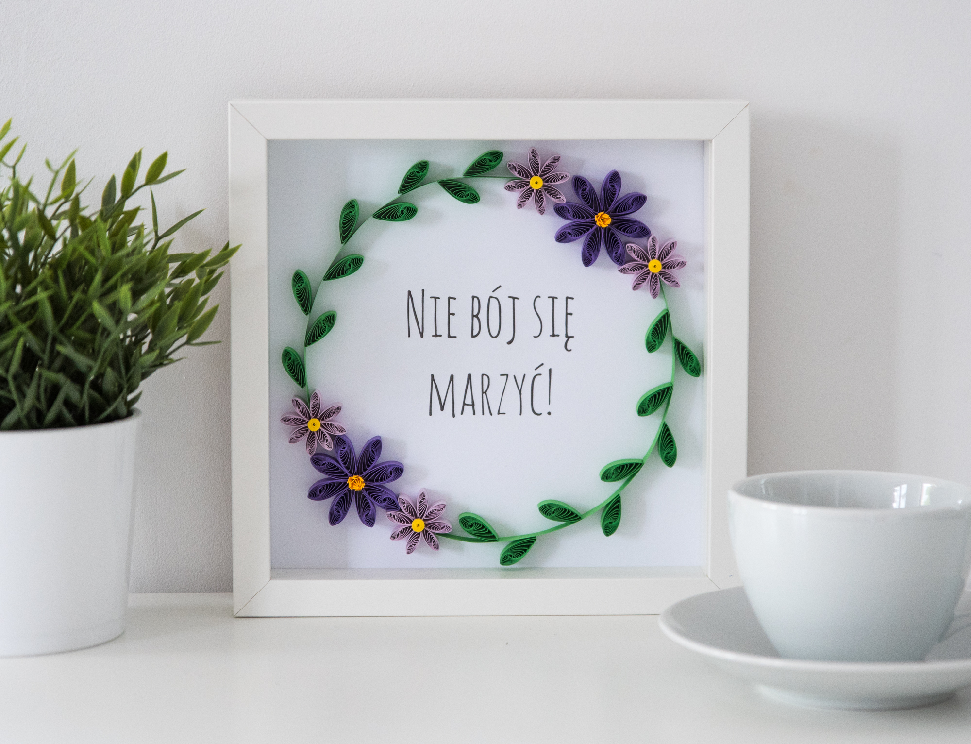 You are currently viewing Handmade Floral Wreath – Framed Inspirational Quote