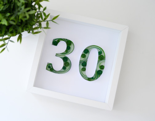 30 rocznica ślubu oryginalny prezent liczba 30 dekoracje do domu