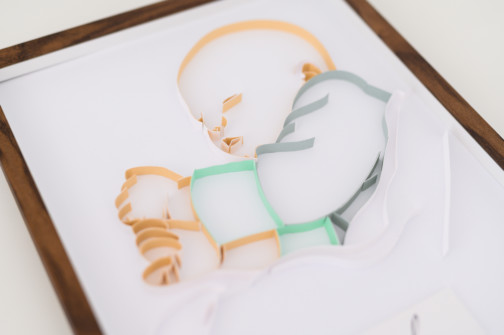 ręcznie robiona metryczka 3d z portretem dziecka narodziny chłopca chrzest święty prezent dla chłopca