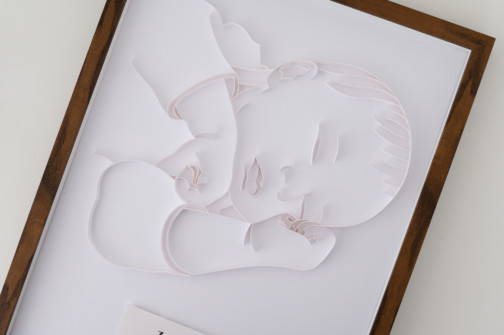 oryginalna metryczka 3d dla dziecka portret dziecka na zamówienie eleganckie dekoracje do pokoju dziecięcego narodziny dziecka prezent