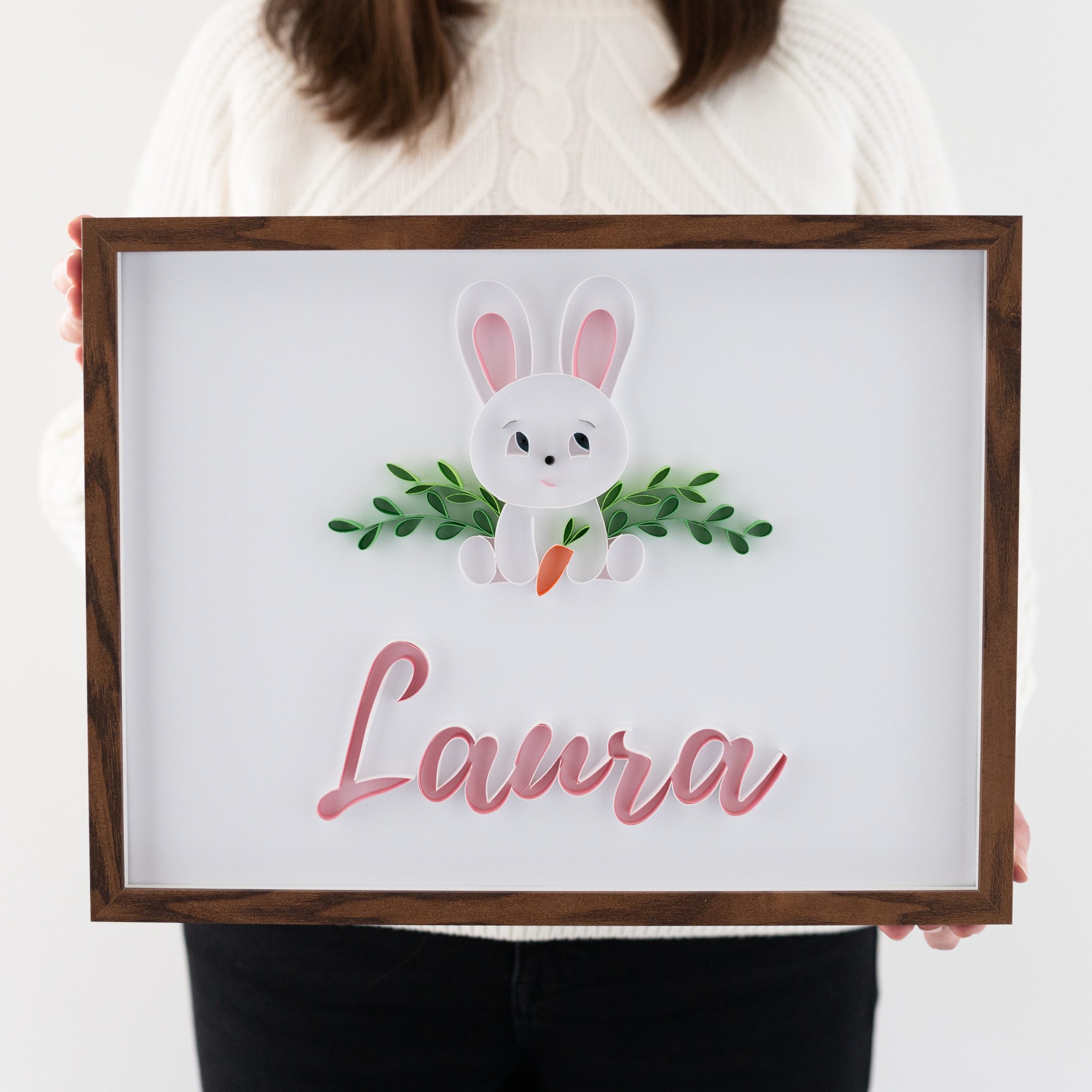 Read more about the article Baby Girl Name Sign – Cute Paper Bunny